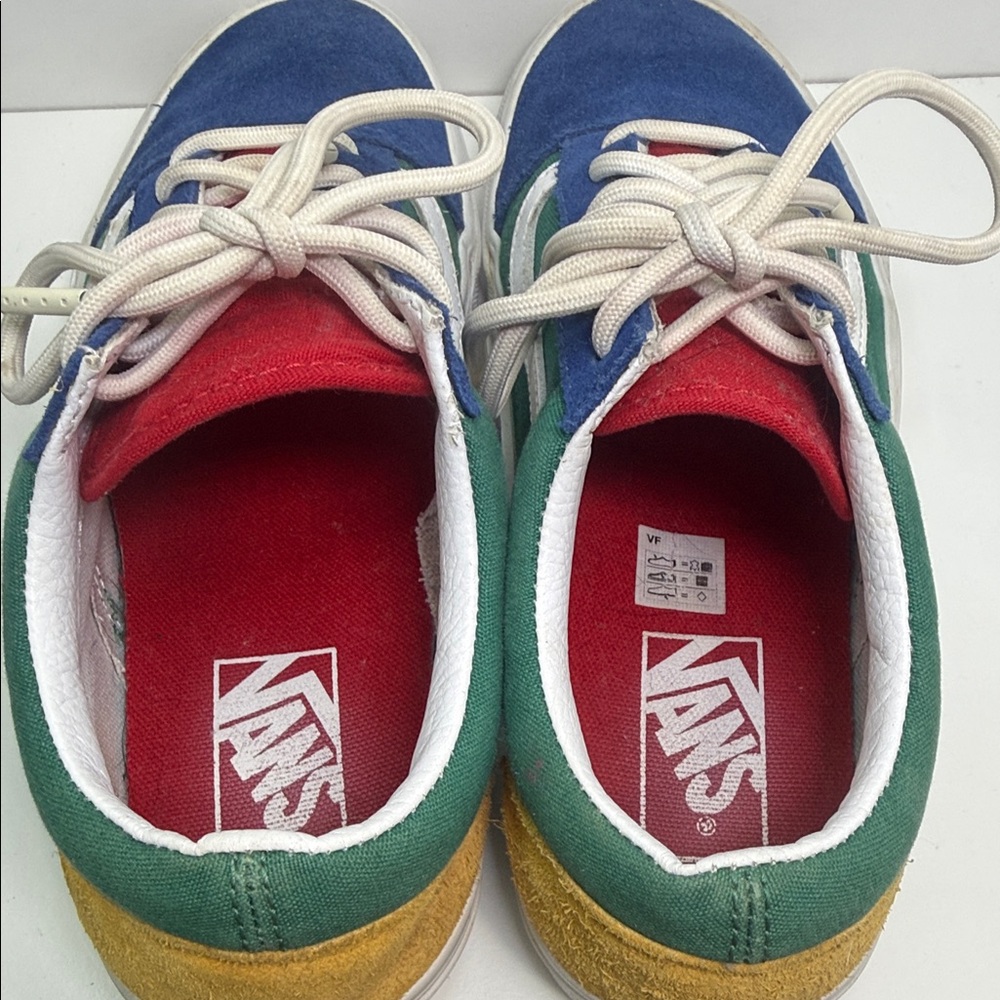 Vans Low Top Sneakers in Blue, Green, Yellow and Red - Picture 6 of 9